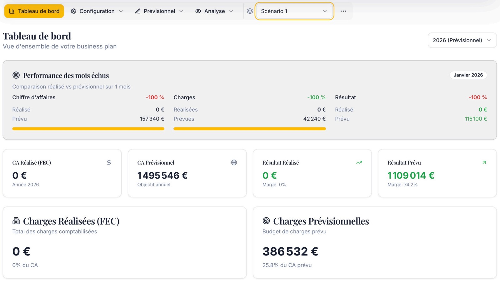 Capture d'écran — Business plan sur mesure