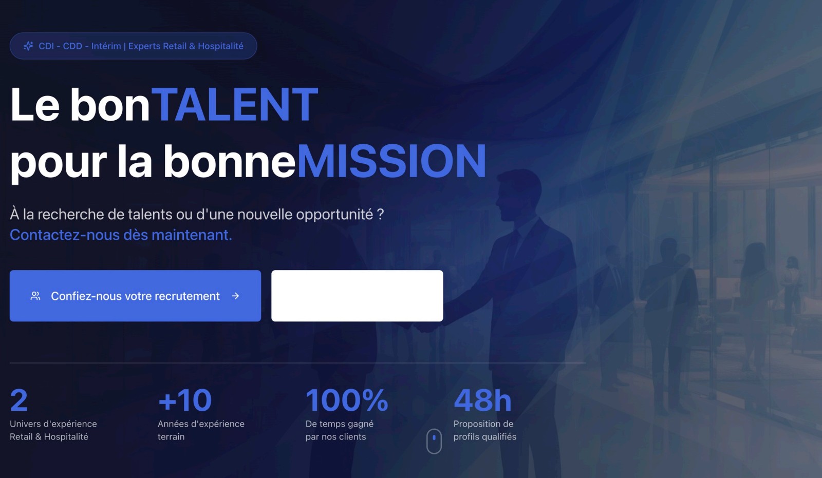 Capture d'écran — Site Internet vitrine