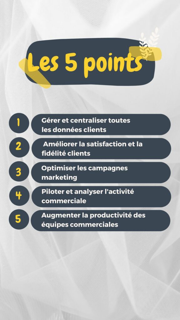 Les 5 points CRM